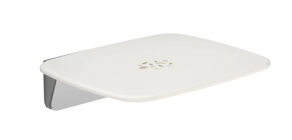 Siège de douche mural haut de gamme Mira blanc/chromé Code 3021G Offre Limitée
