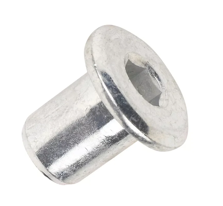 Nouvelle Collection 50 écrous à sertir à tête fraisée six pans creux M6 x 12mm Code 83501