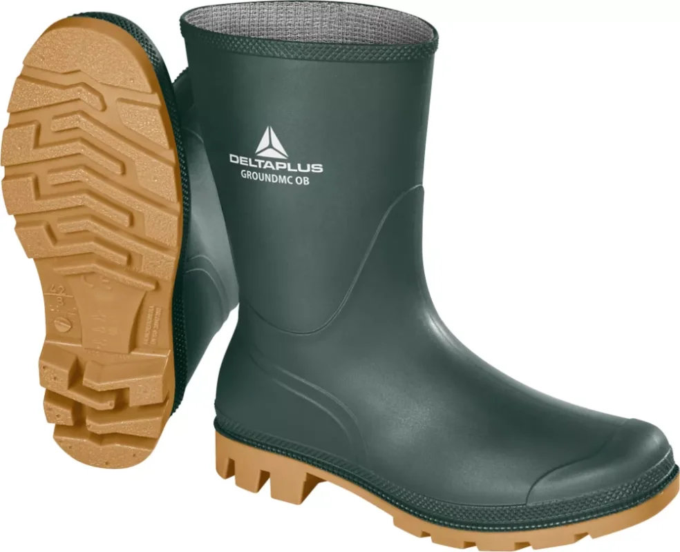 Bottes en caoutchouc sans métal non sécuritaires Delta plus GROMCOBVE vert-beige pointure 42 Code 130PP Marque