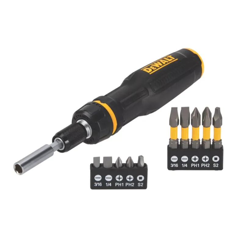 Vente Flash Assortiment de tournevis multi-embouts à cliquet téléscopiques DeWalt DWHT68001-0 MaxFit, 11 pièces Code 253XR