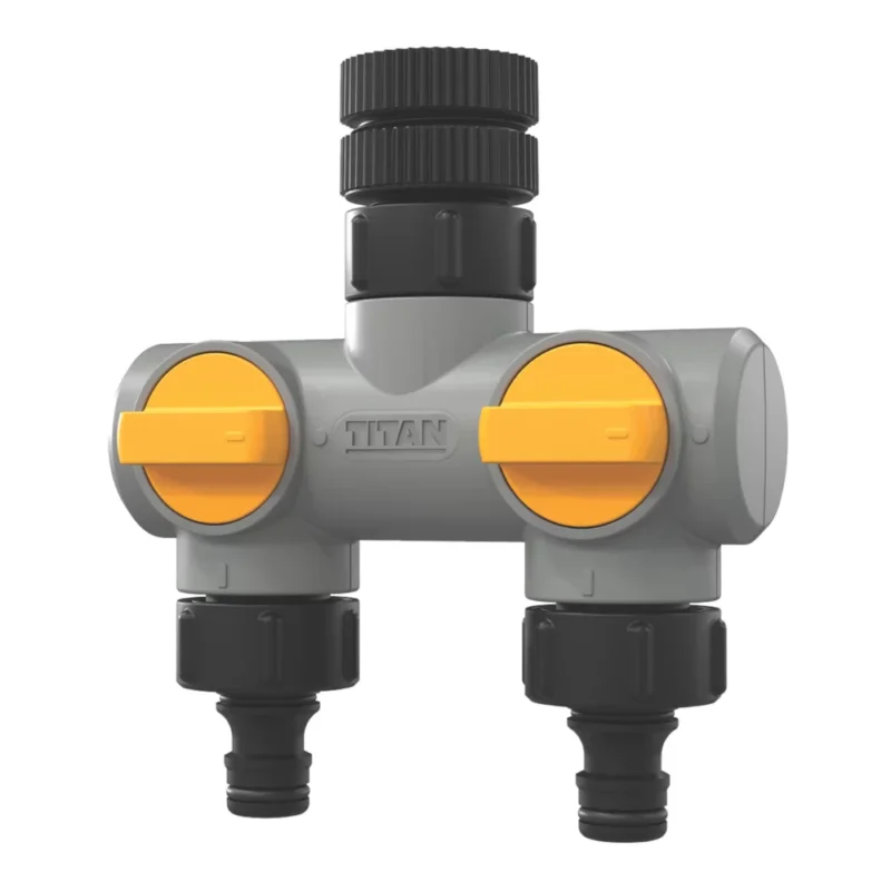 Nouvel Arrivage Raccord sélecteur 2 voies pour robinet extérieur 15/21 mm - 26/34 mm Titan Code 435PT