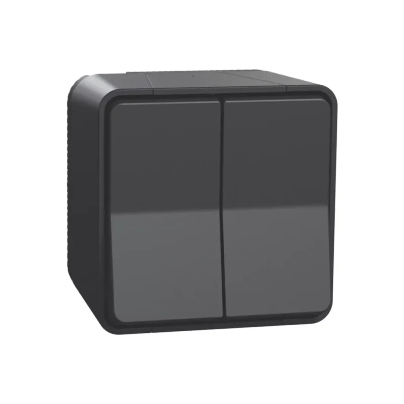 Dernier Modèle Double va-et-vient étanche complet Mureva 1 poste gris Schneider Code 620VR