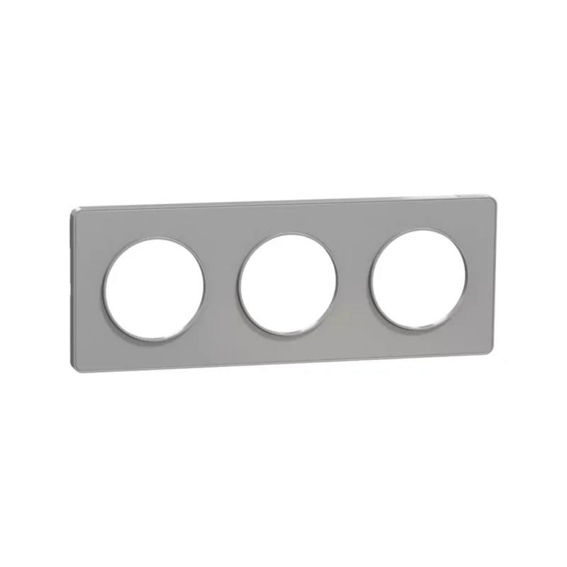 Meilleure Vente Plaque de finition 3 postes Odace Touch Aluminium Schneider Code 950VR