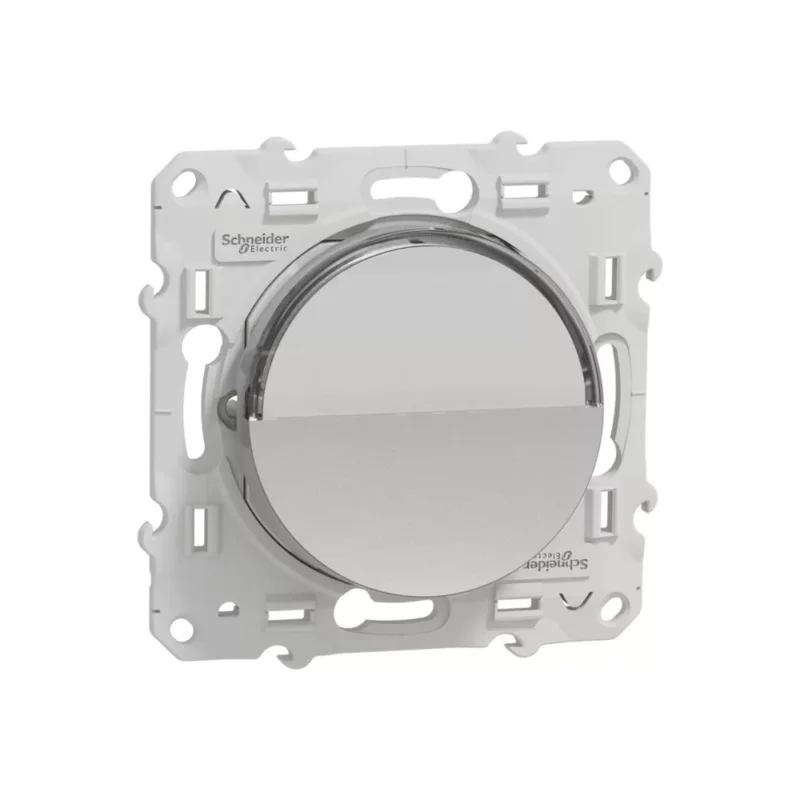Poussoir porte étiquette 1 poste Odace Aluminium Schneider Code 677VR Marque