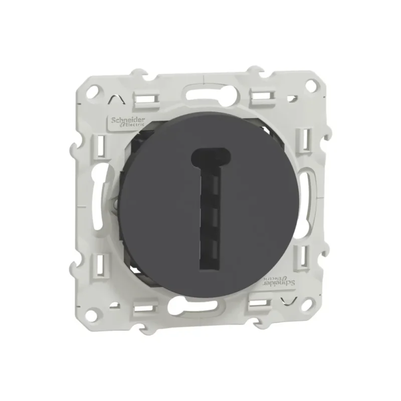 Prise téléphone 1 poste Odace Anthracite Schneider Code 741VR Acheter Direct