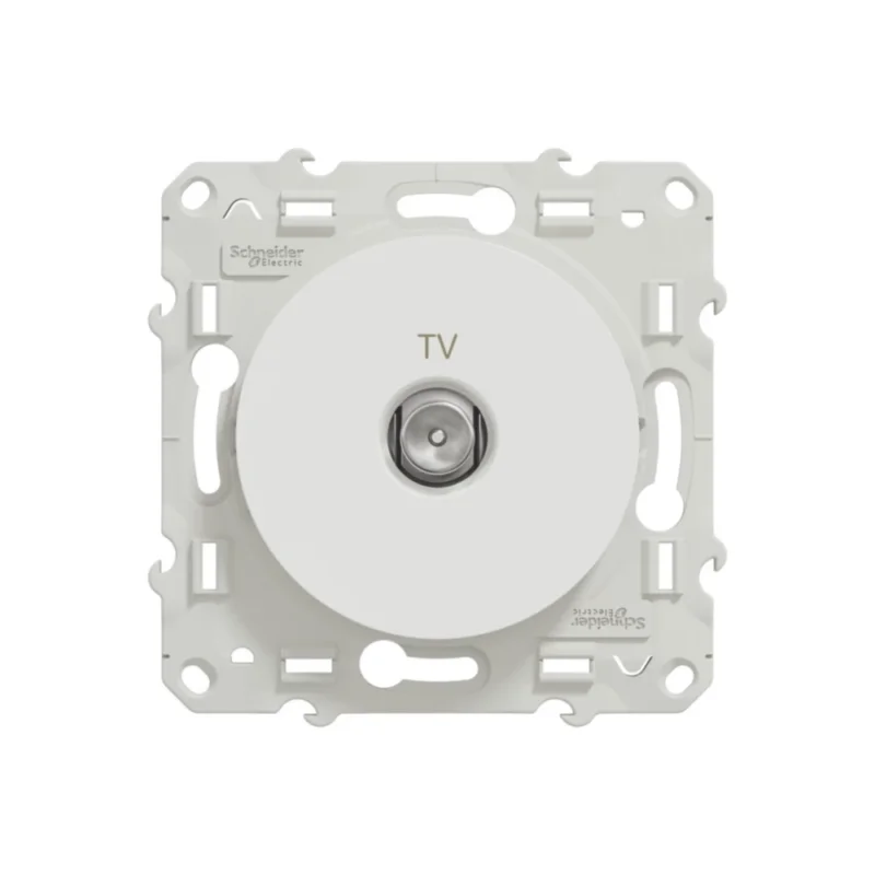 Prise TV 1 poste Odace Blanc Schneider Code 836PT Expédition Rapide
