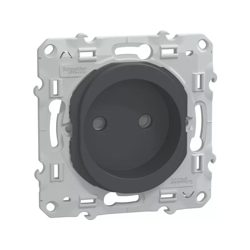 Prise sans terre 1 poste Ovalis Anthracite Schneider Code 971XJ Prix Choc