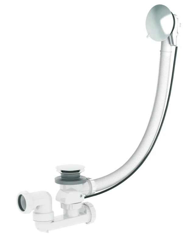 Drain de baignoire avec câble Valentin blanc/chromé 40mm Code 422KK Top Vente