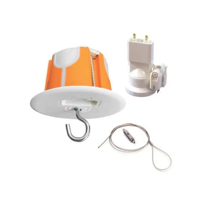 Remise Boîte étanche multimatériaux orange revêtement sec 1 module Capri 86mm, point central DCL, douille E27, fiche et Fixoplaf 40mm Code 959RR
