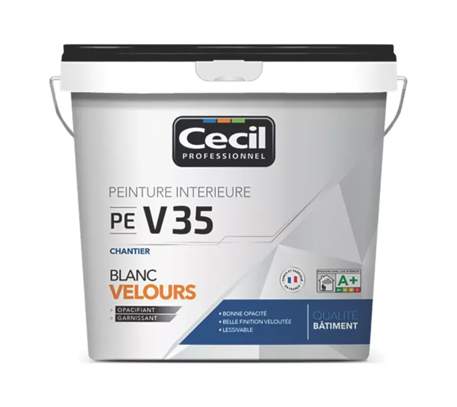 Peinture acrylique velours blanc Cecil Professionnel PE V35 15L Code 599TF Top Vente