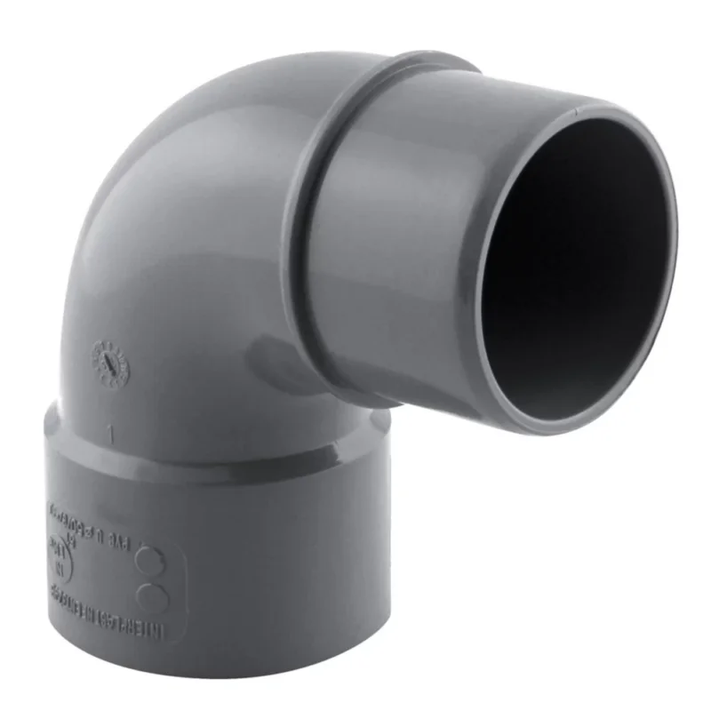 Coude PVC NF mâle/femelle à 87° 50mm à coller gris Fitt Code 742RF Vente Flash