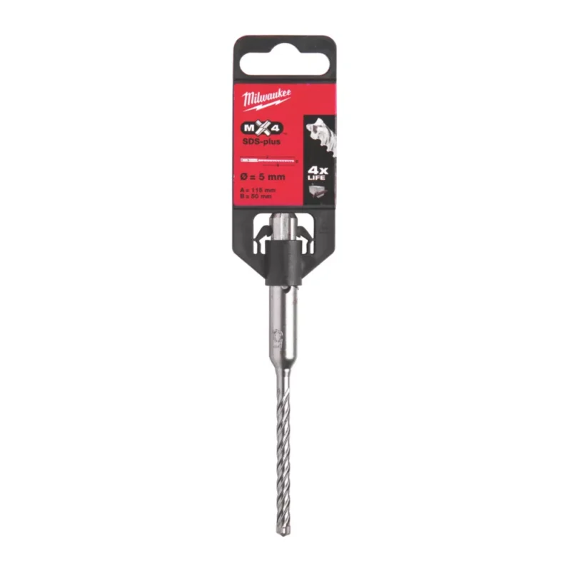 Expédié Aujourd'hui Foret à béton à queue SDS+ Milwaukee MX4 5mm x 115mm Code 695LF
