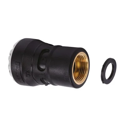 Remise Raccord femelle encliquetable Série 1 - Taraudage laiton - Portée plate - Filet cylindrique - ISO 22