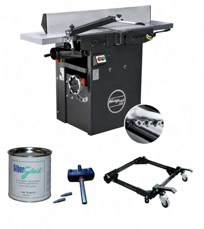 Expédition Rapide Dégauchisseuse raboteuse Holzprofi Maker DR310 arbre hélicoïdal avec rallonge, kit de déplacement, glisse-bois et clé dynamo !