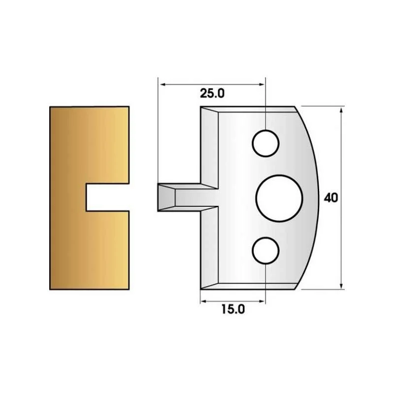 Remise Paire de fers de toupie hauteur 40 n° 16 - rainure 6mm