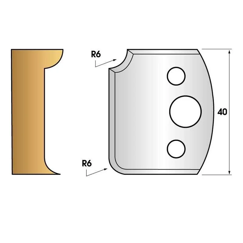 Bon Plan Paire de fers de toupie hauteur 40 n° 173 - 1/4 de rond 6 mm