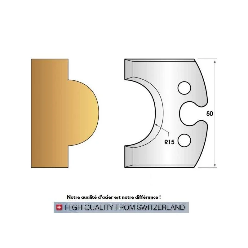 Paire de fers de toupie hauteur 50 mm n° 227 - mouton rayon 15mm Acheter Direct
