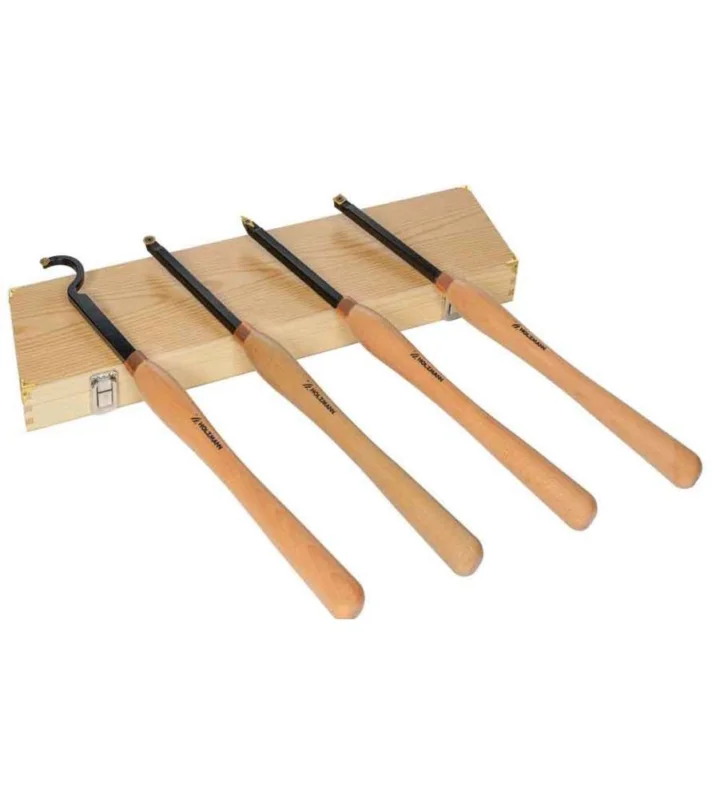 Promotion Coffret de 4 gouges de tournage à plaquettes carbure Holzmann H4TLGXL