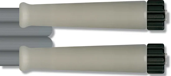 Dernier Modèle Flexible H.P. 15m 1 tresse métallique robe mince, embouts et jupes inox, 210 bar, 150°C