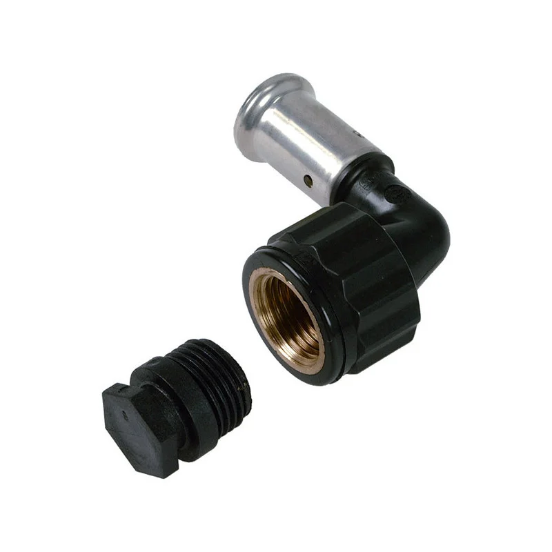 Authentique Coude 90° Femelle PVDF noir multicouche à sertir