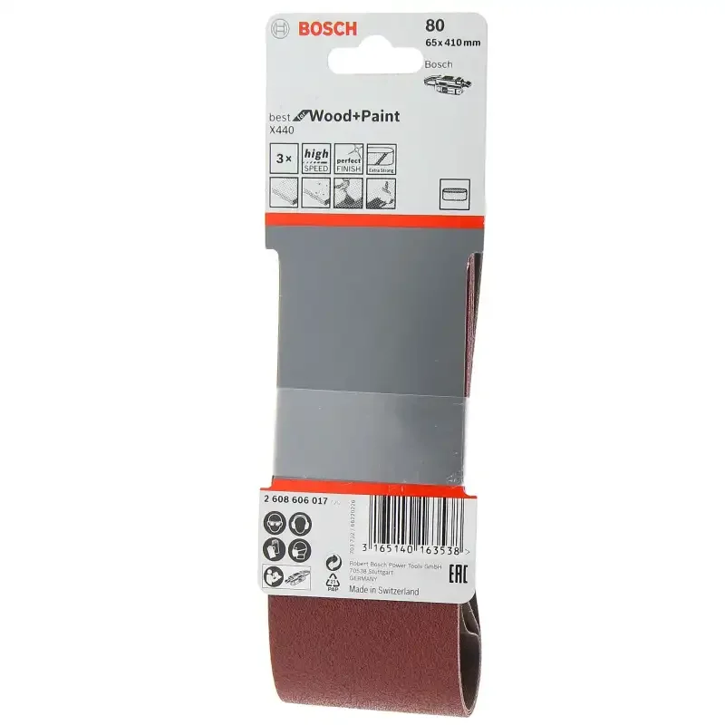 Abrasif, bande 65x410 g80, jeu de 3 Produit De Marque